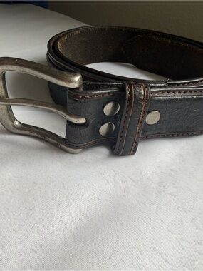 Leather Island By Bill Lavin Genuine Leather Belt Size 40 Brown USA